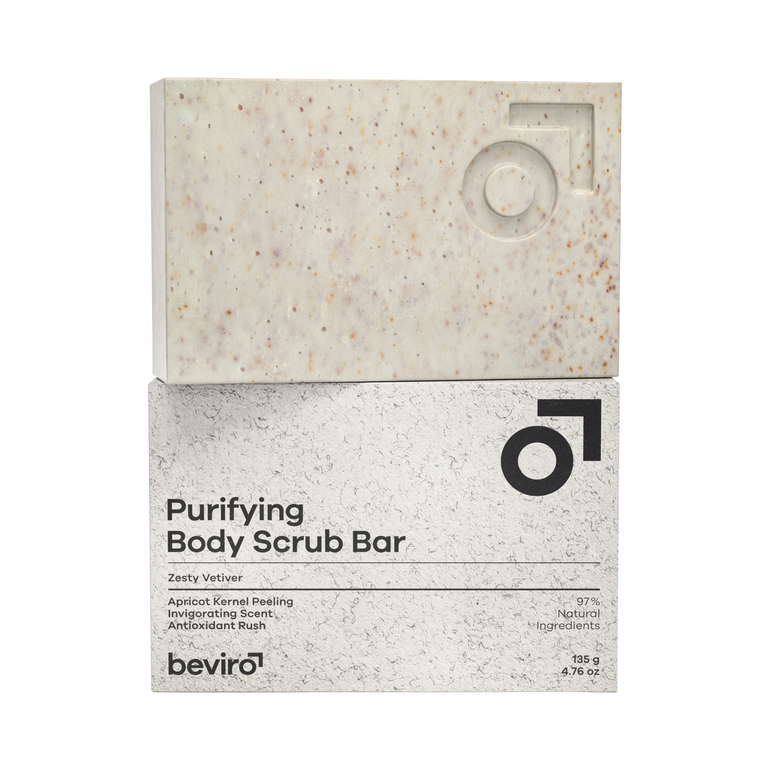 beviro - Purifying Body Scrub Bar - Zesty Vetiver - Peelingseife