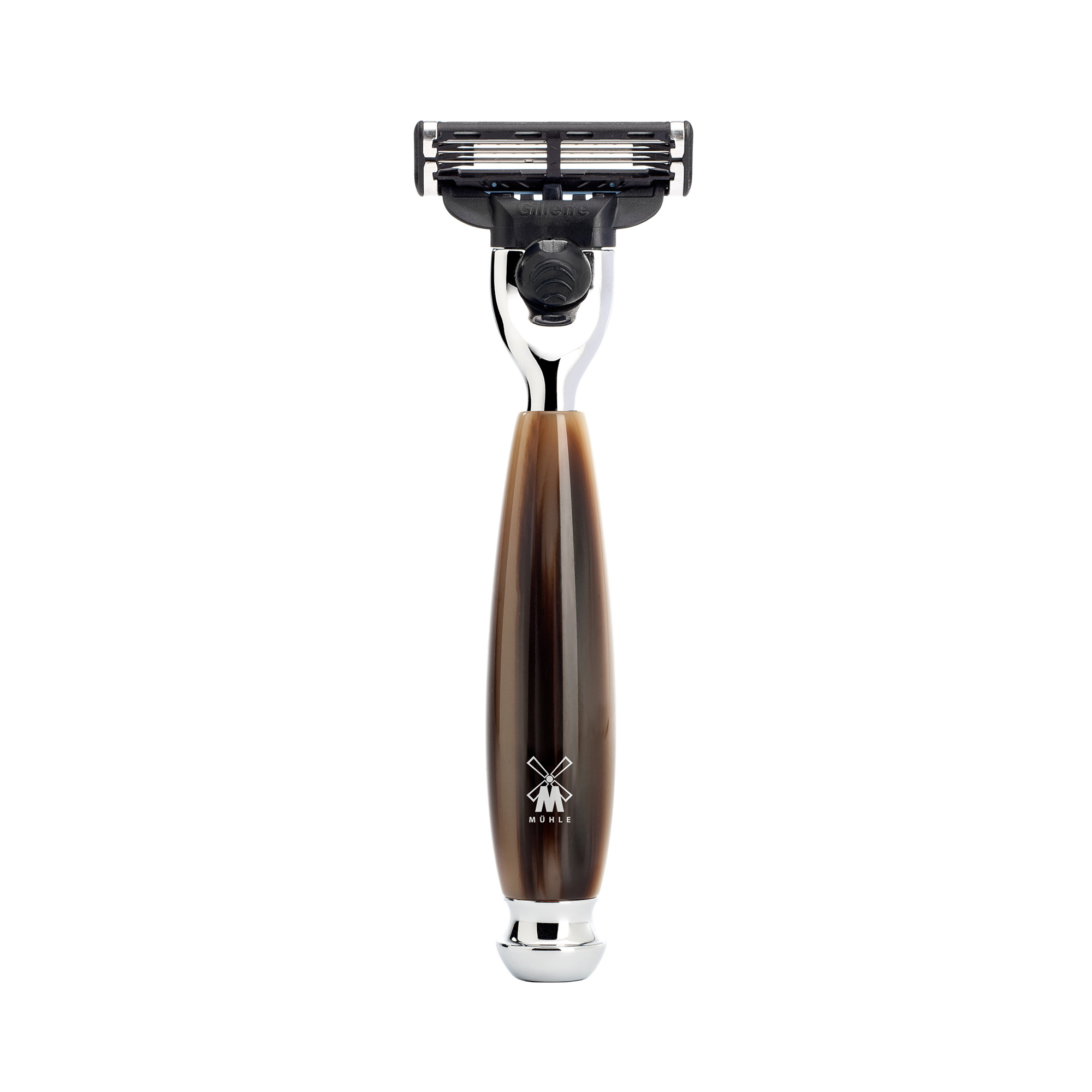 MÜHLE - Nassrasierer - VIVO - Gillette® Mach3® - Edelharz hornbraun