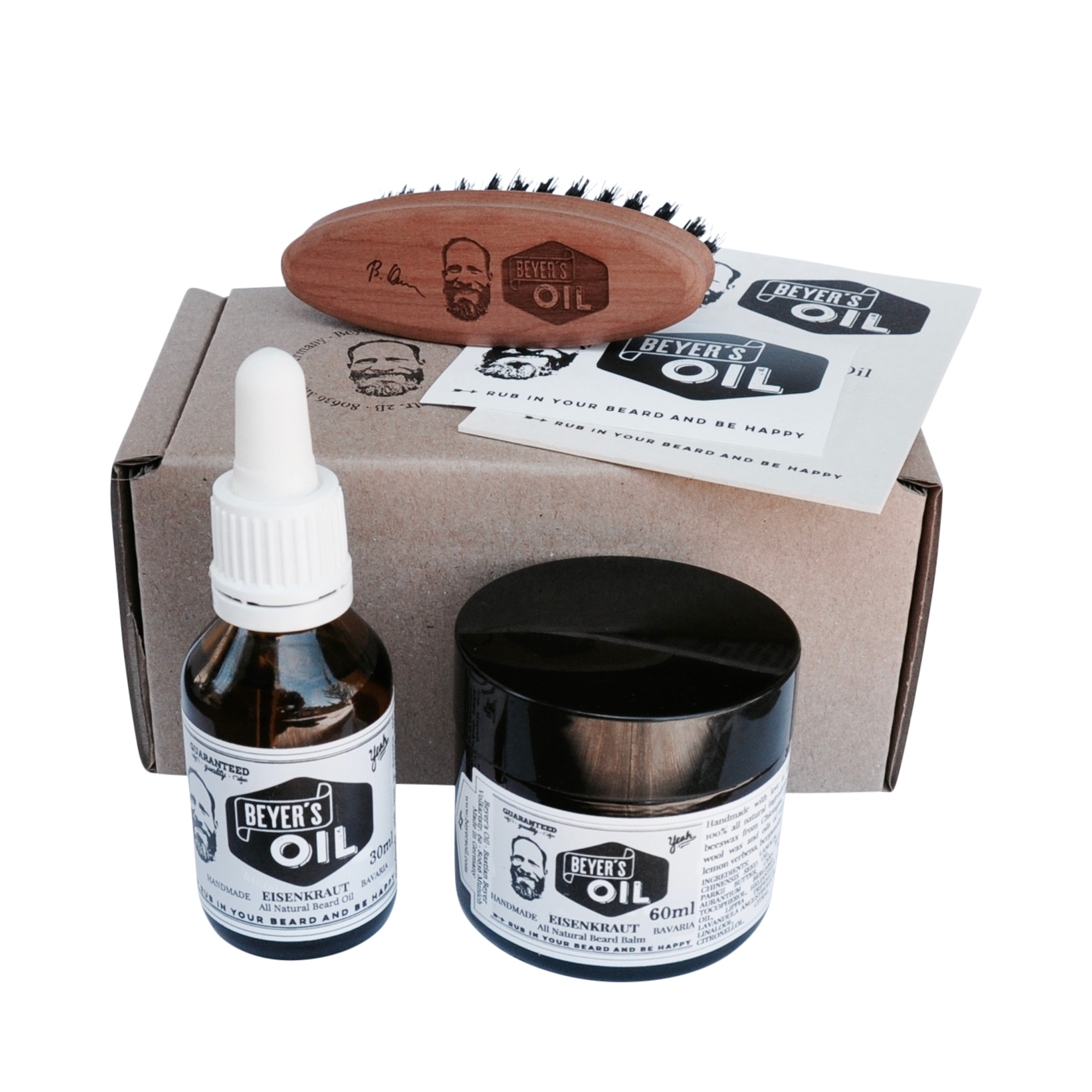 Beyer's Oil Box - 3-tlg. Set mit Bartöl, Bartbalsam & Bartbürste