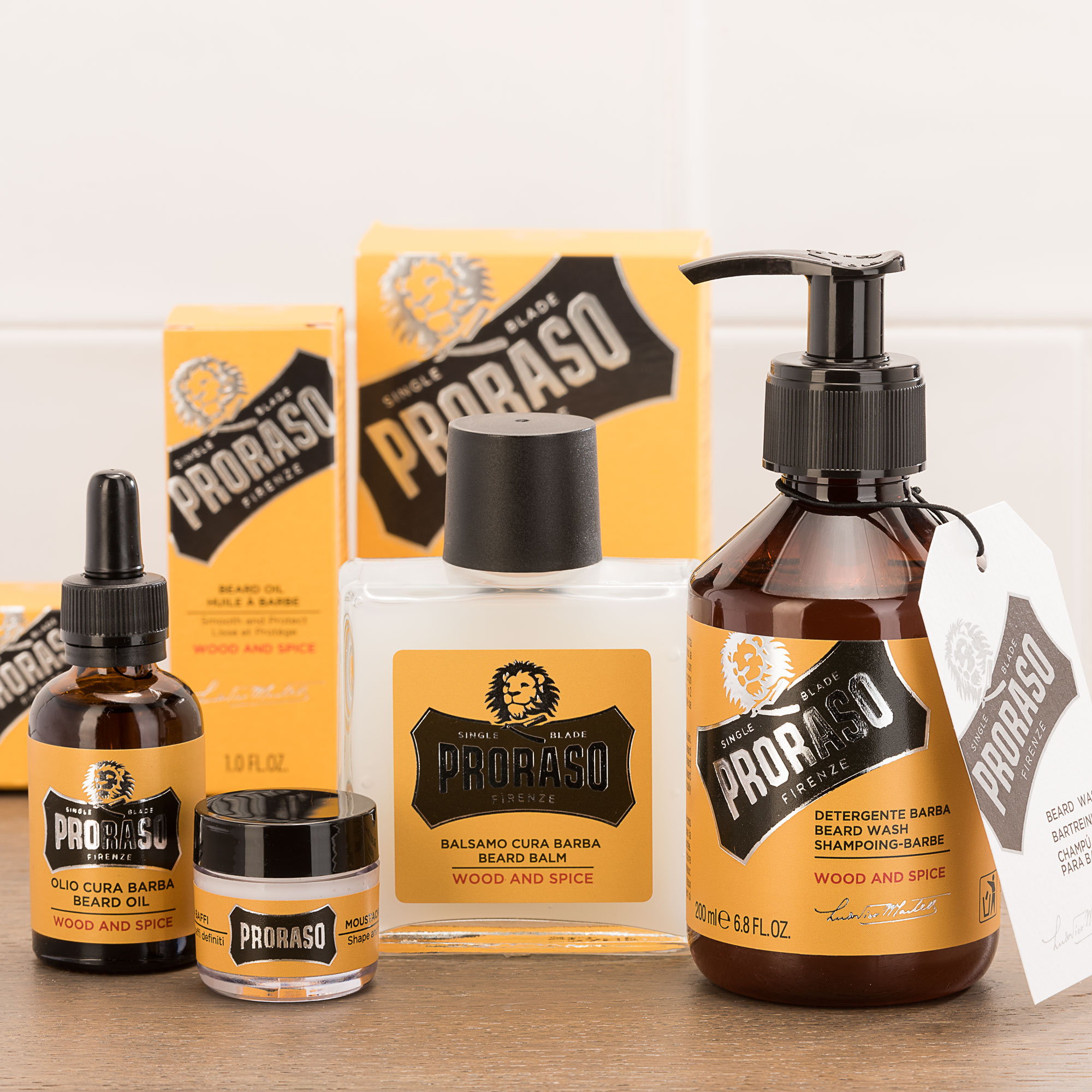 Proraso - 4-tlg. Bartpflegeset - Wood & Spice - SINGLE BLADE