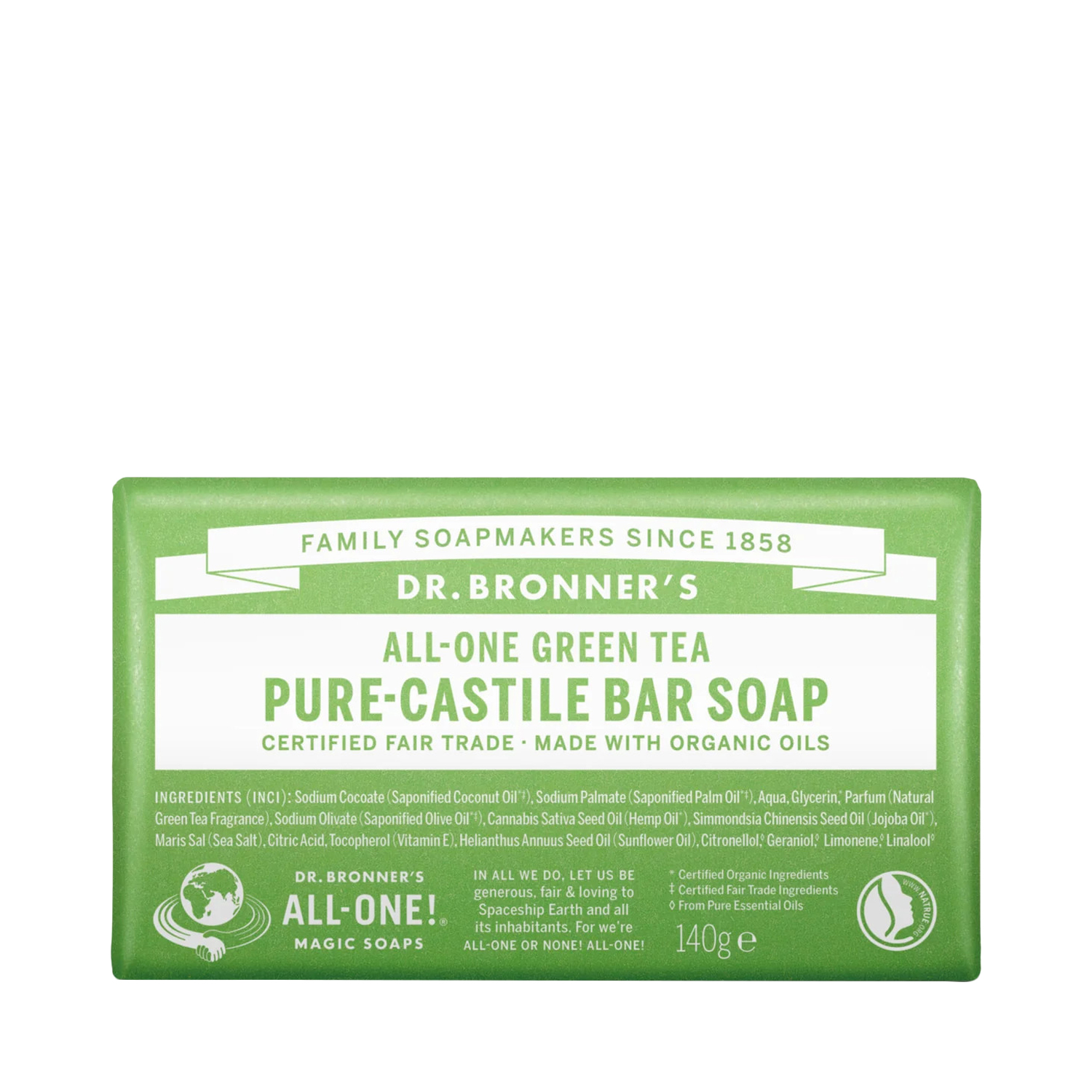 Dr. Bronner's - Bar Soap Green Tea - Reine Naturseife