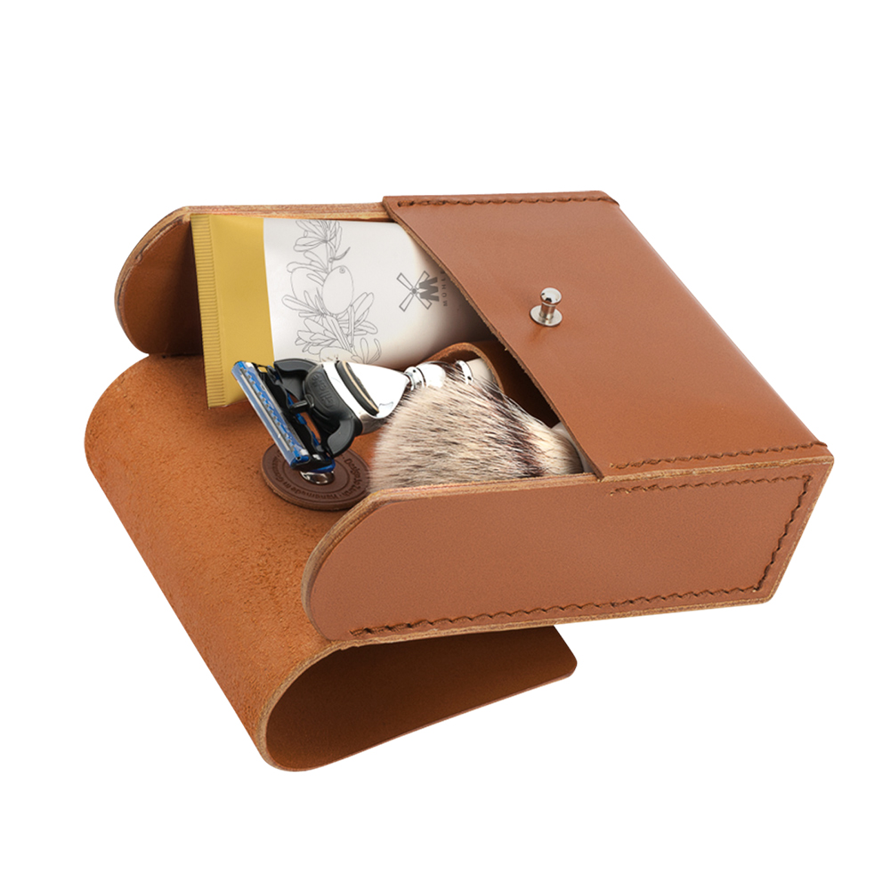 AMÜHLE - Kulturtasche aus Rindsleder - kompakt (ohne Inhalt)
