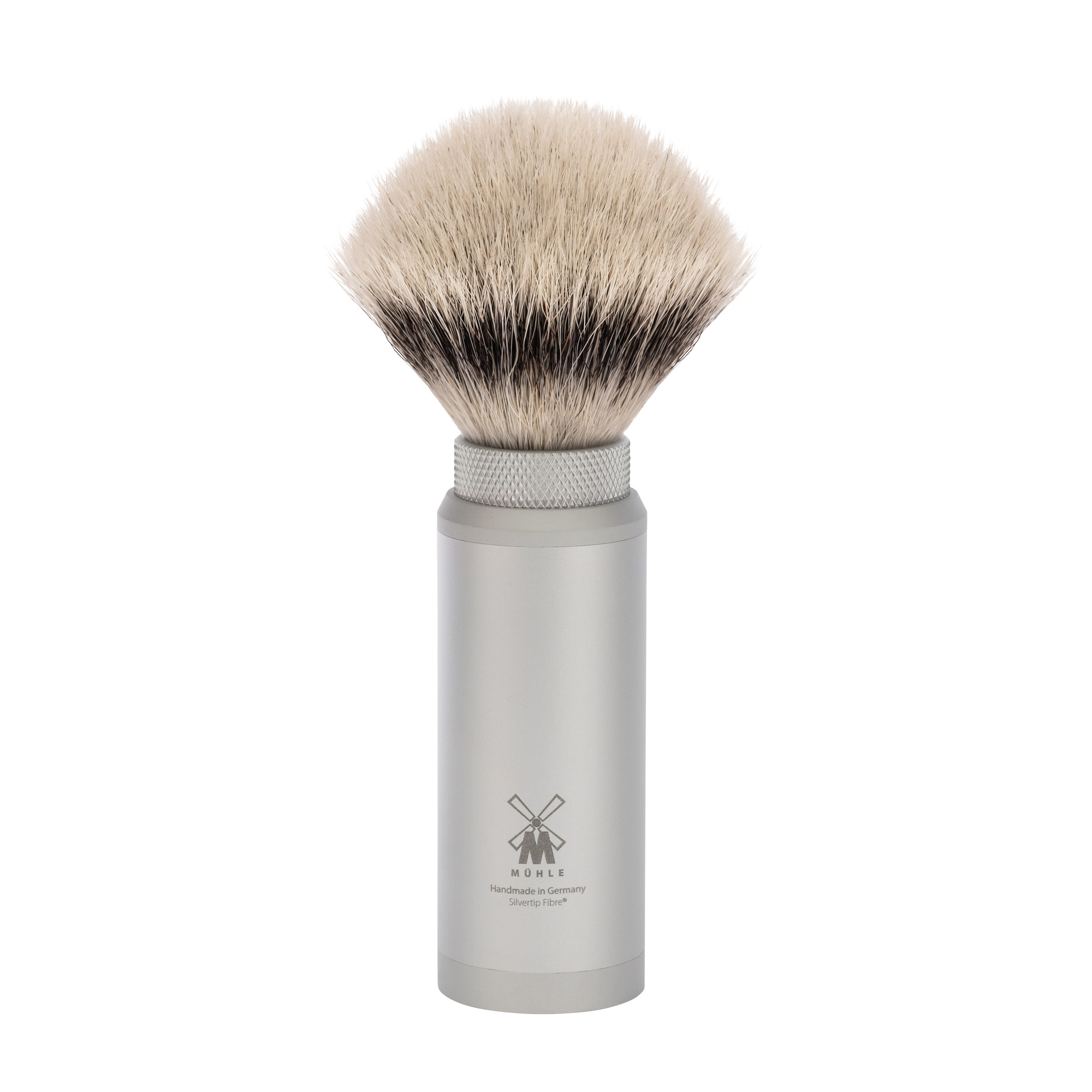 MÜHLE - Rasierpinsel - TRAVEL - Silvertip Fibre® - eloxiertes Aluminium - silber