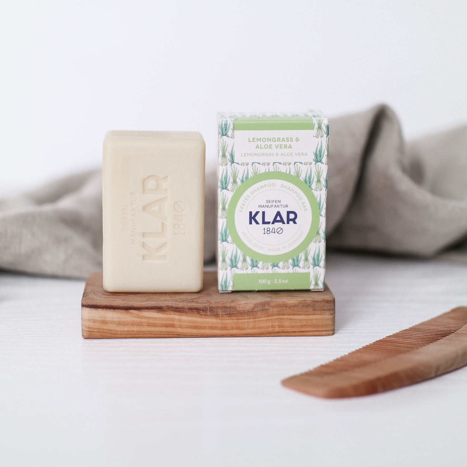 Klar's - Festes Shampoo - Lemongrass & Aloe Vera - für fettiges Haar