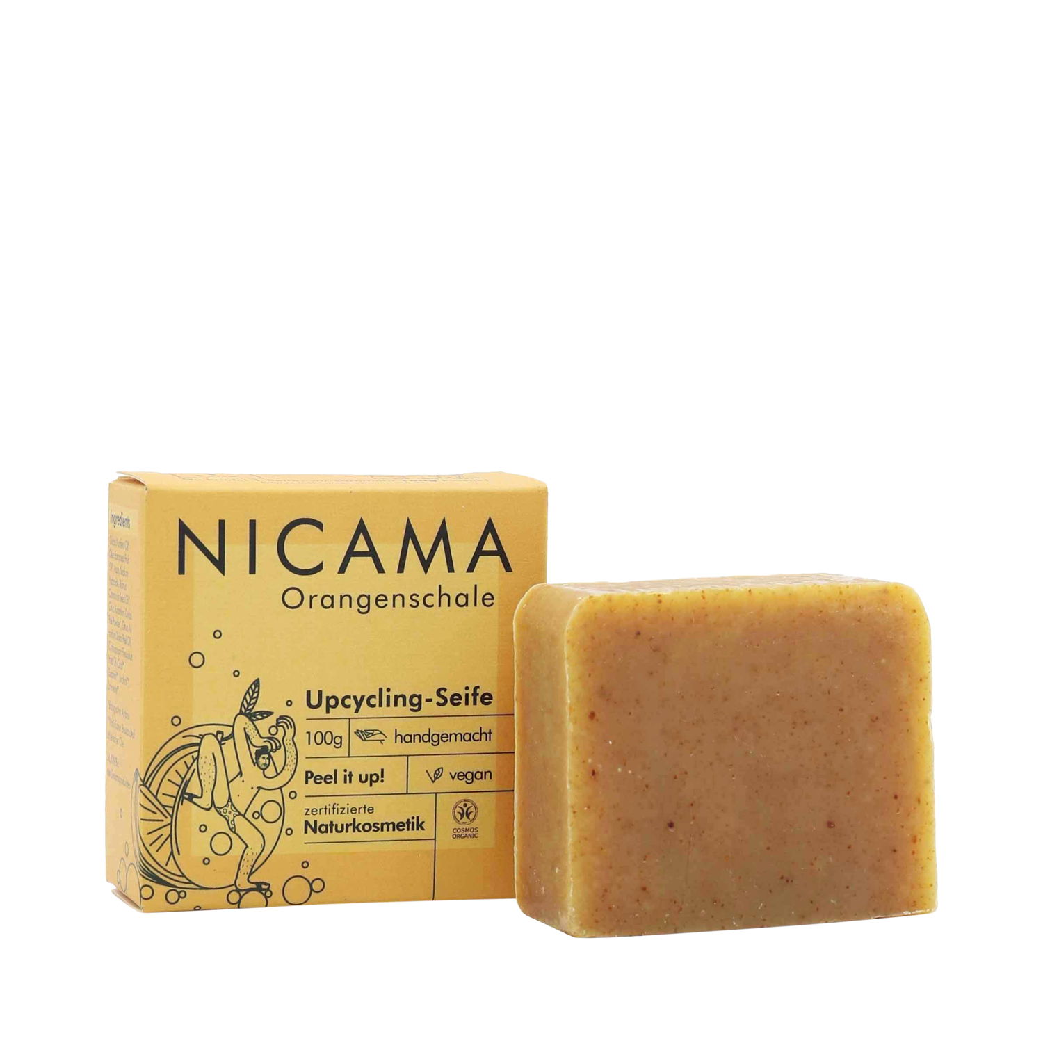 NICAMA - Upcyclingseife mit Peelingeffekt - Orangenschale