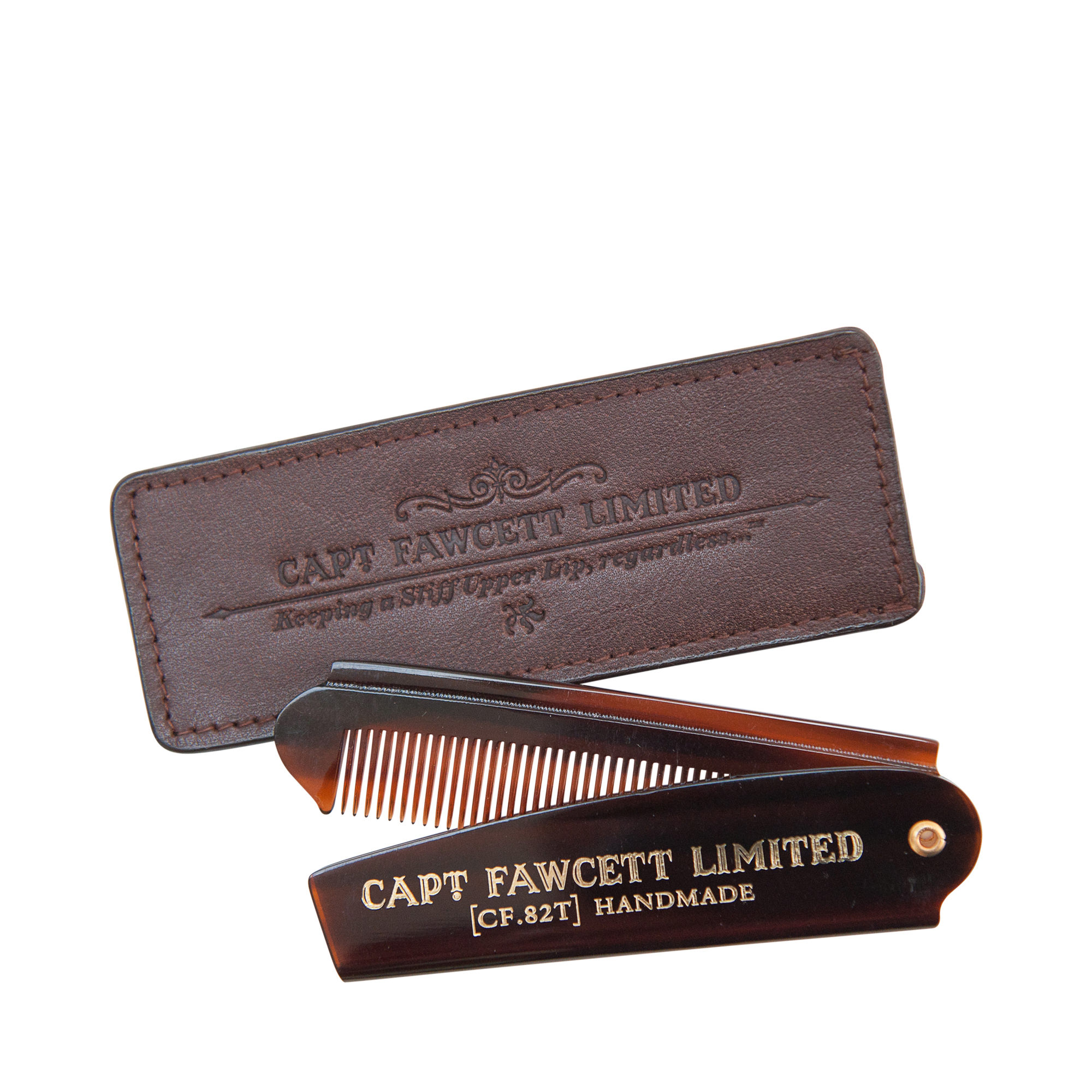 Captain Fawcett - Lederhülle für Bartkamm