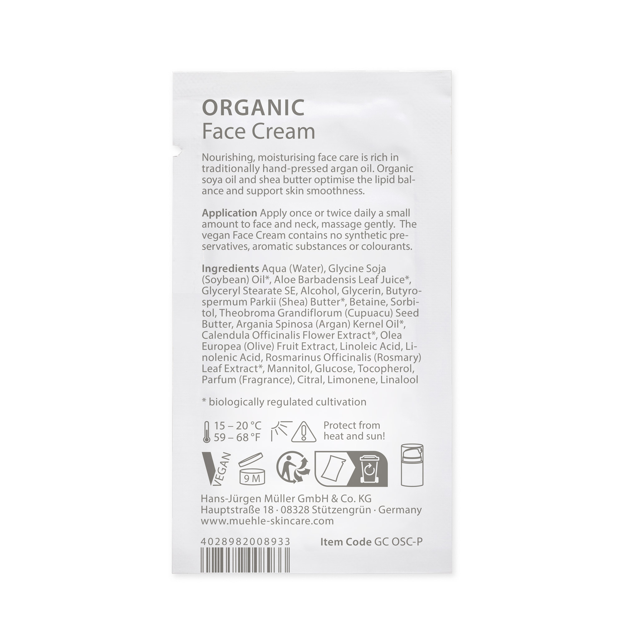 Probe - MÜHLE - ORGANIC - Gesichtscreme