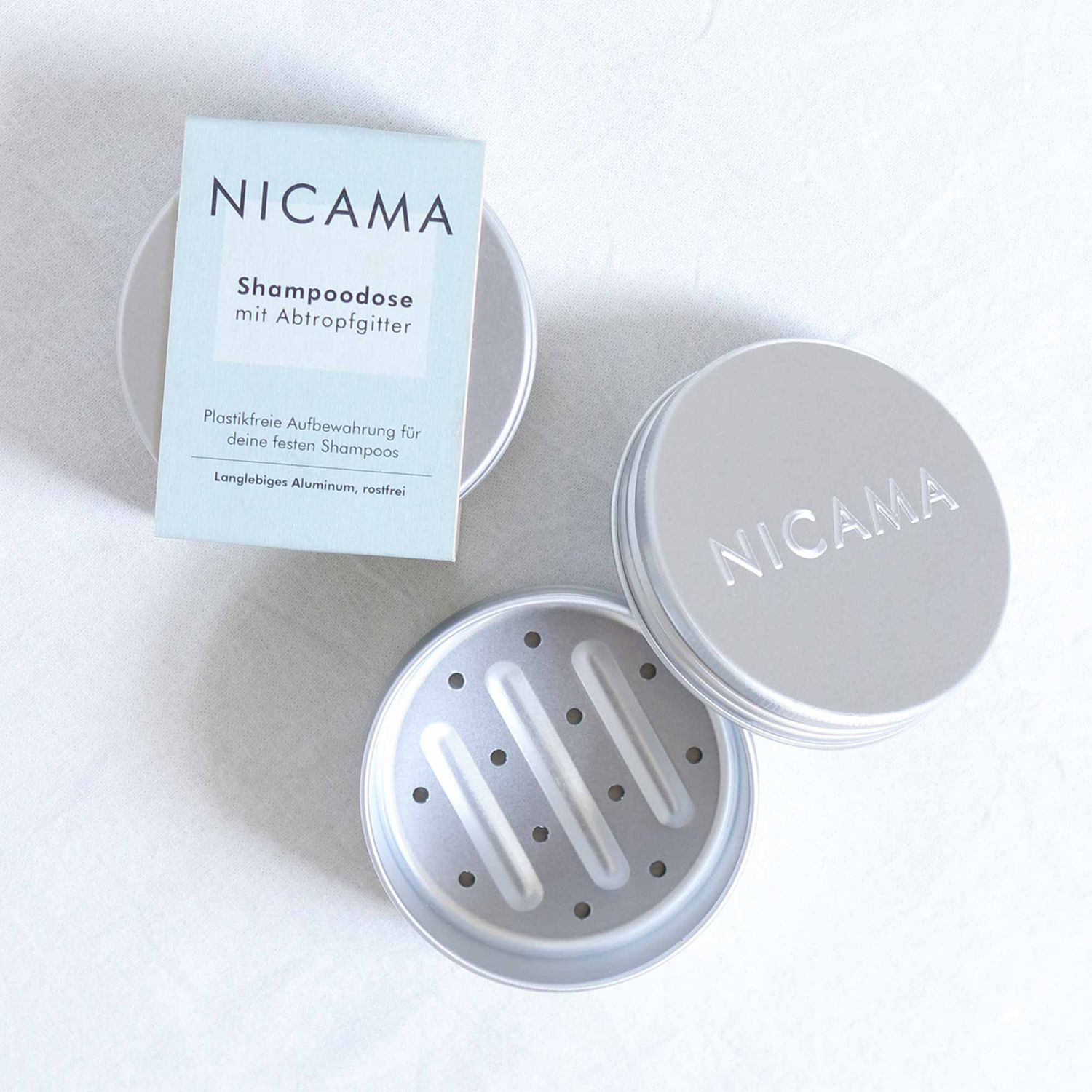 NICAMA - Shampoodose mit Abtropfgitter