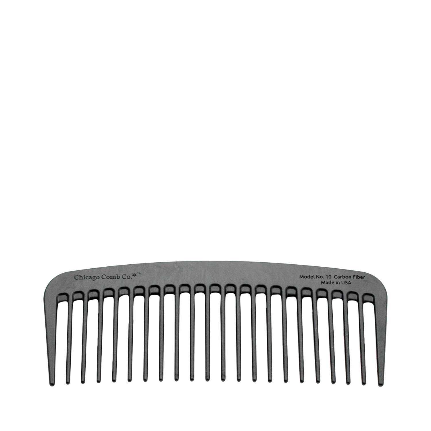 Chicago Comb - Model No. 10 - Carbon Fiber - Handgefertigter Kamm aus Kohlefasern