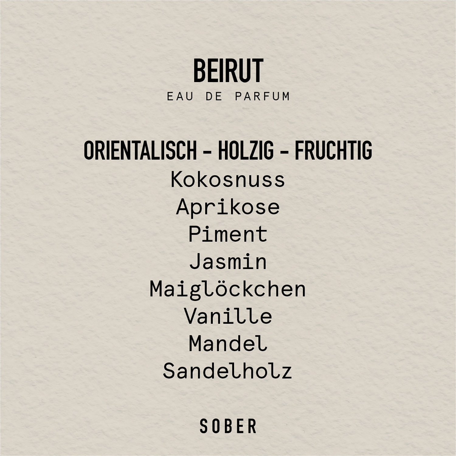 Sober - Eau de Parfum - BEIRUT