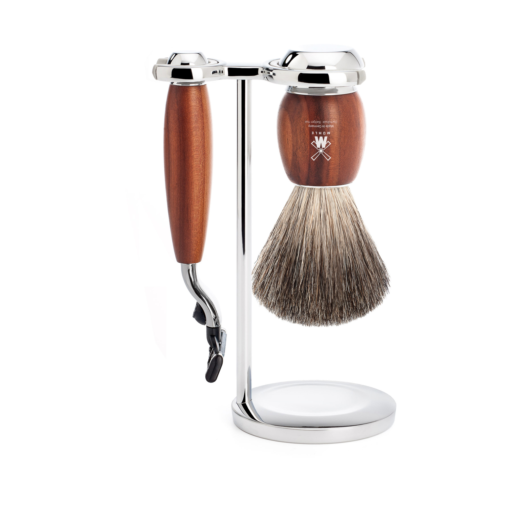 MÜHLE - Rasierset - VIVO - Reines Dachshaar - Gillette® Mach3® - Pflaumenholz