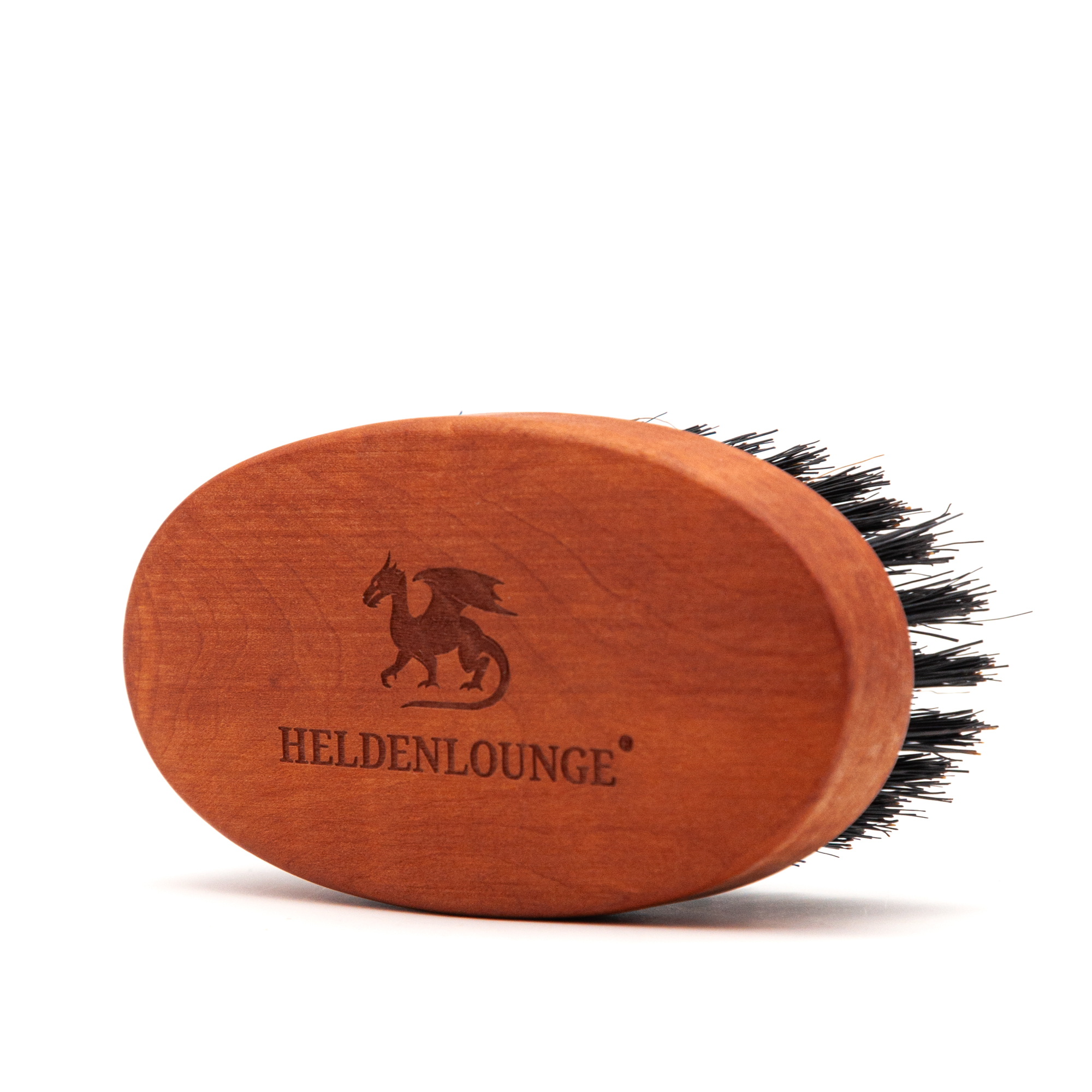 Heldenlounge - Bartbürste oval mit Wildschweinborste, 7-reihig, Birnbaumholz