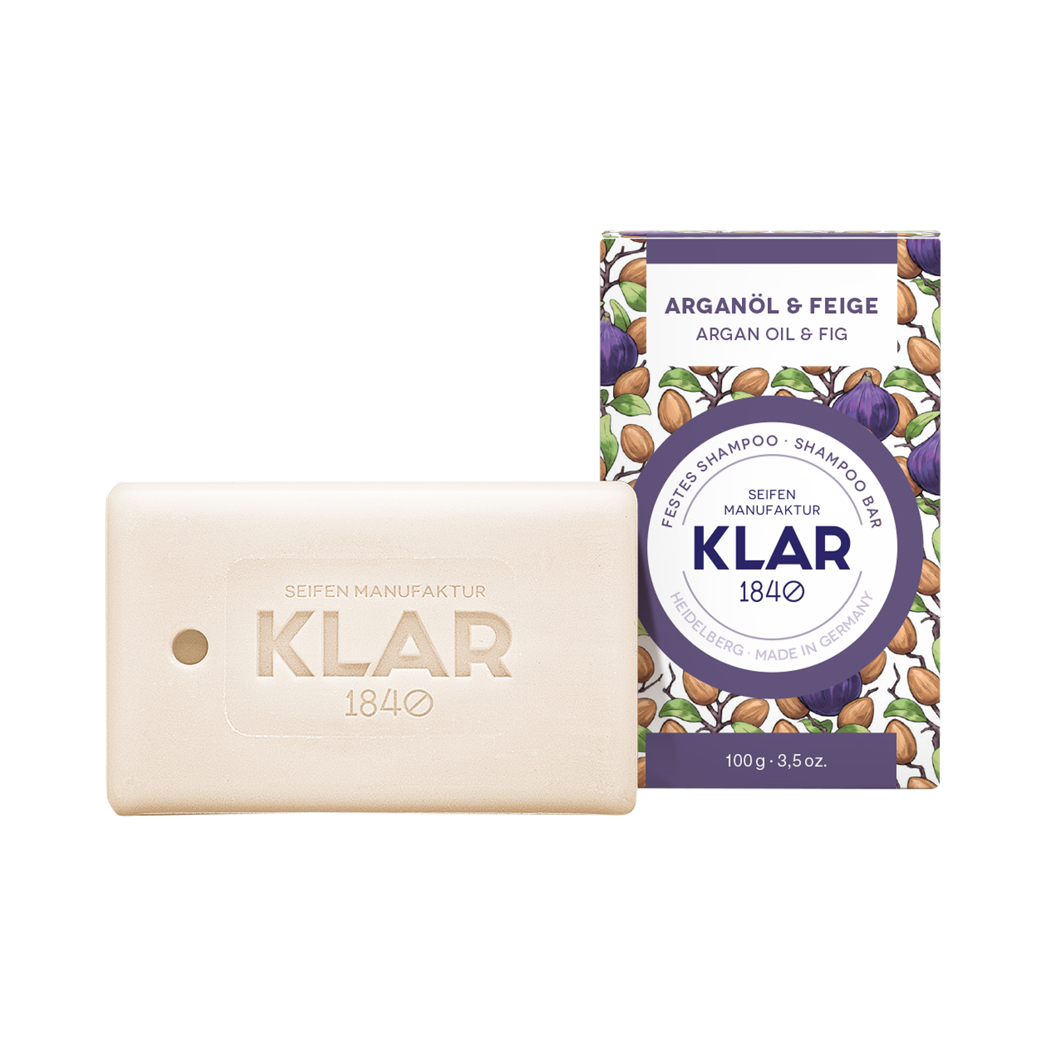 Klar's - Festes Shampoo - Arganöl & Feige - für trockenes Haar