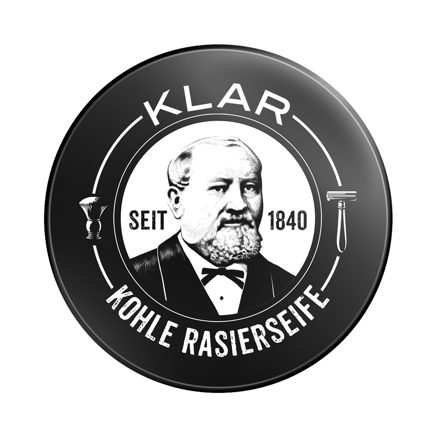 Klar's - Rasierseife - Aktivkohle - in der Dose - ohne Palmöl