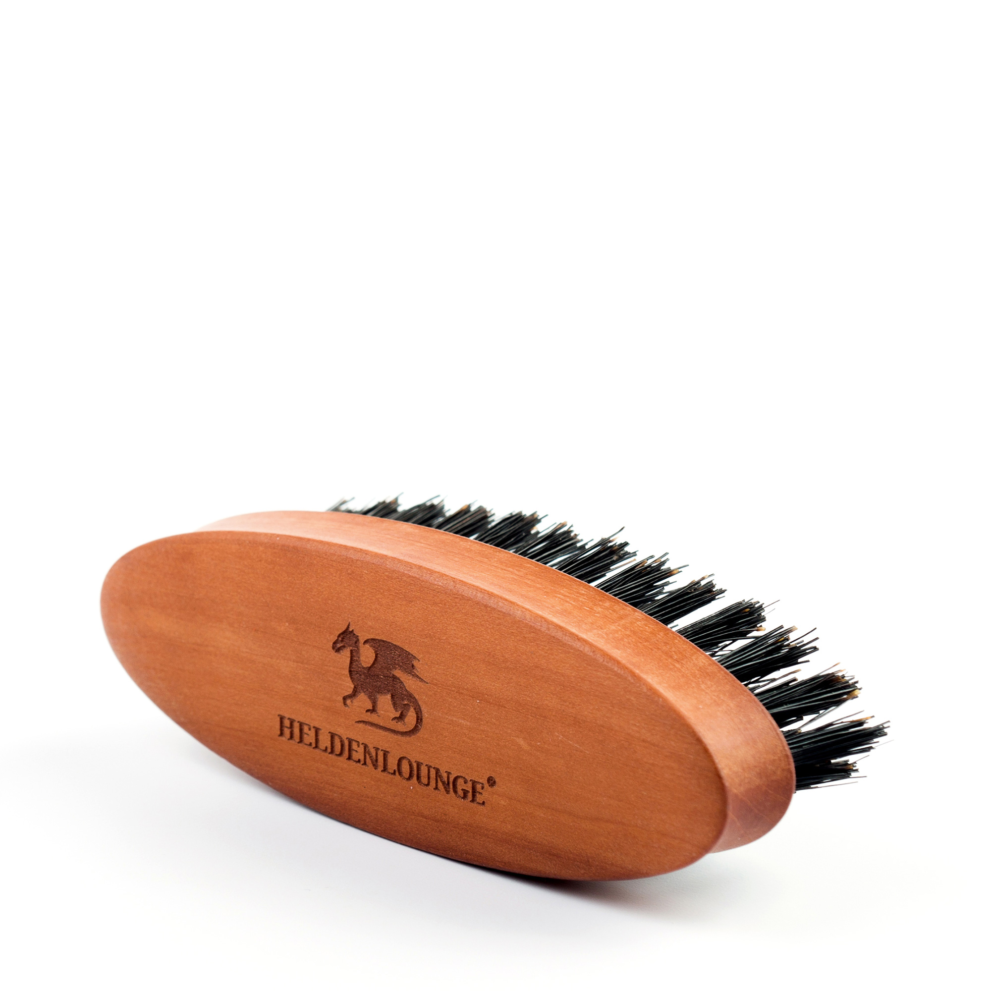 Heldenlounge - Bartbürste oval mit Wildschweinborste, 5-reihig, Birnbaumholz