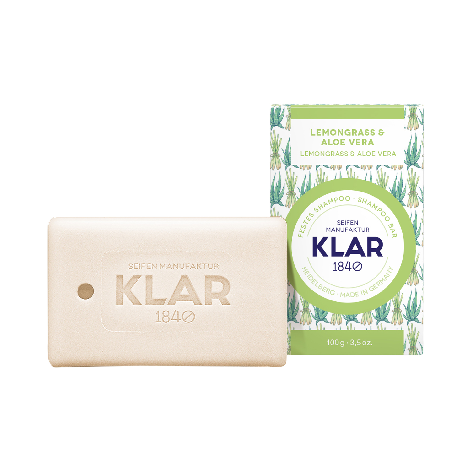 Klar's - Festes Shampoo - Lemongrass & Aloe Vera - für fettiges Haar