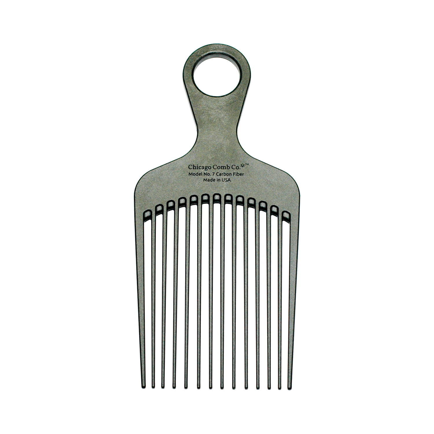 Chicago Comb - Model No. 7 - Carbon Fiber - Handgefertigter Afro-Kamm aus Kohlefasern