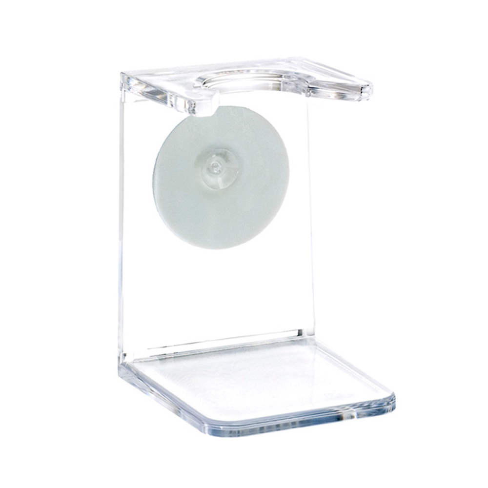 nom - Halter für Rasierpinsel - Kunststoff transparent - mit Selbstklebepunkt