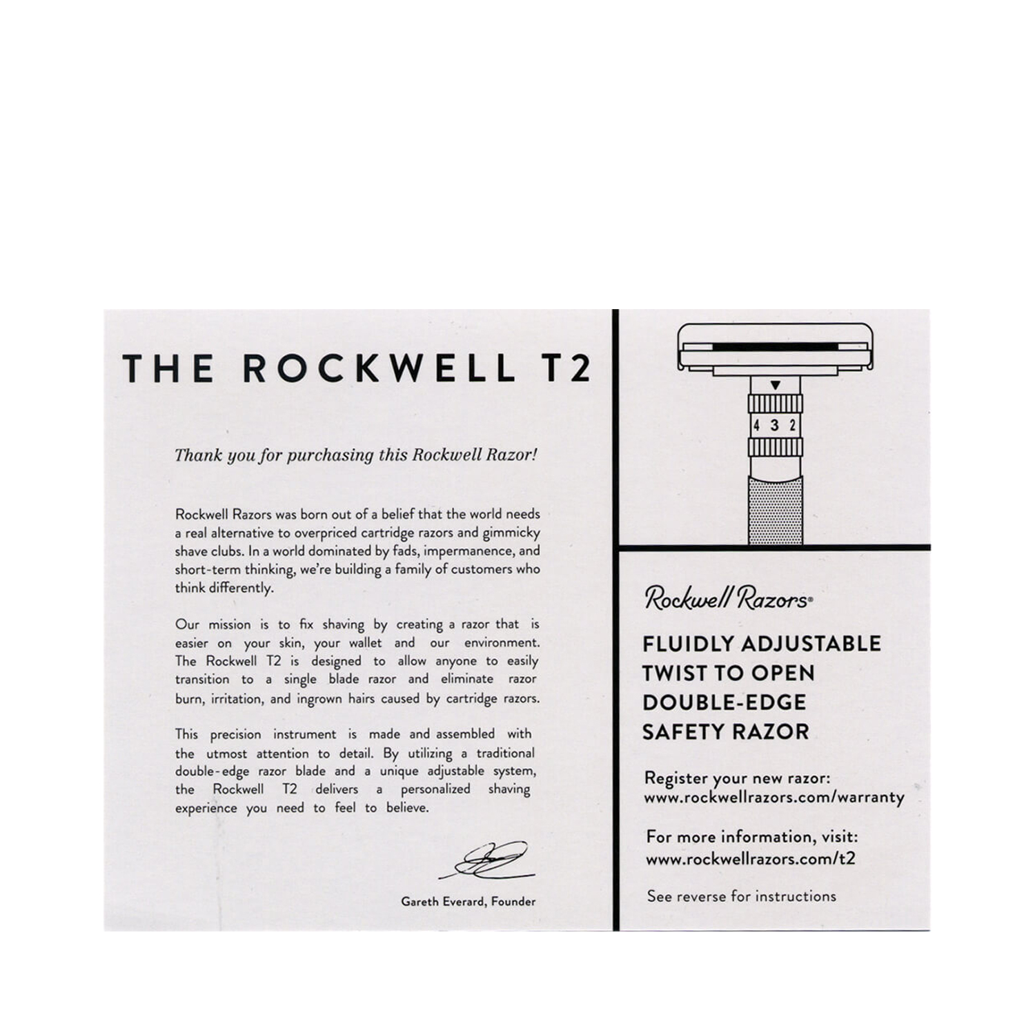 Rockwell - T2 Rasierhobel - White Chrome