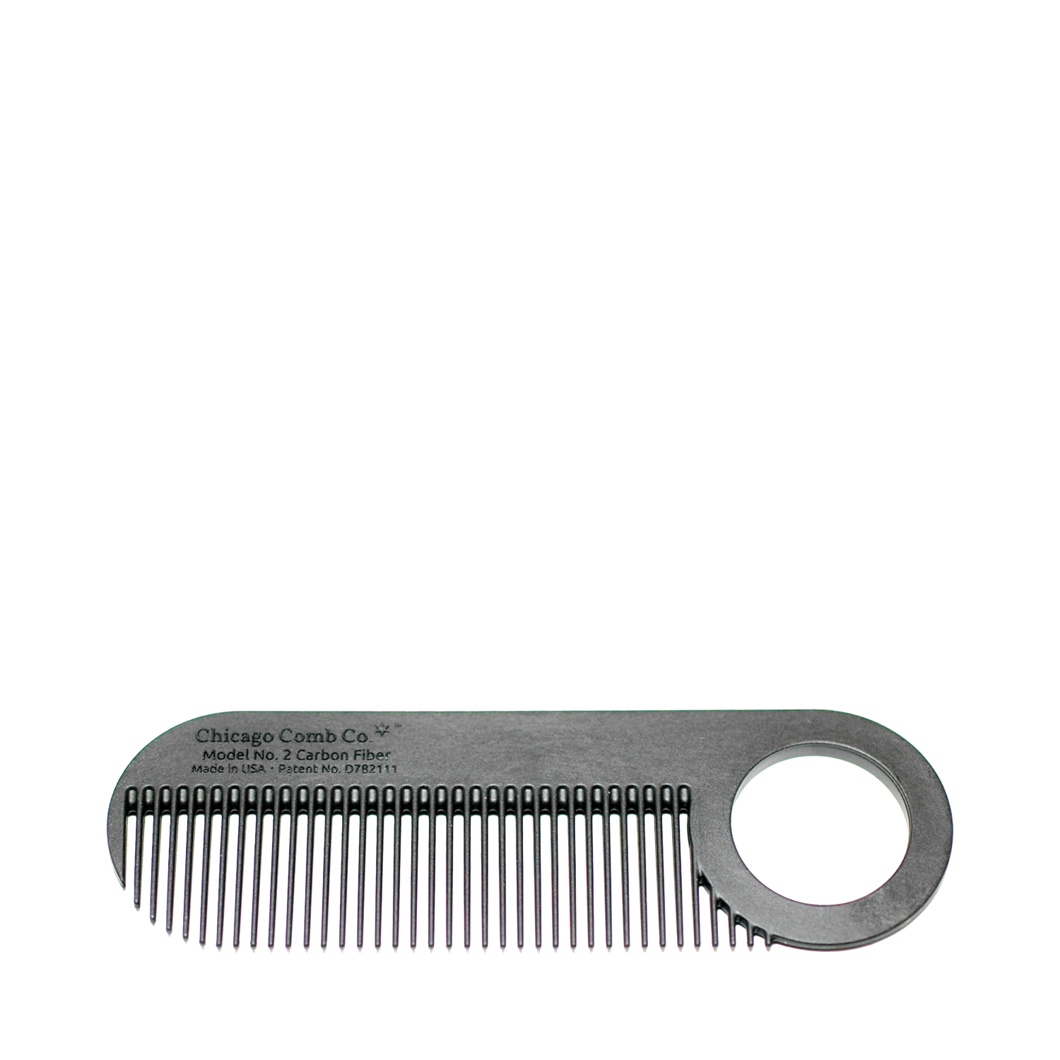 Chicago Comb - Model No. 2 - Carbon Fiber - Handgefertigter Kamm aus Kohlefasern
