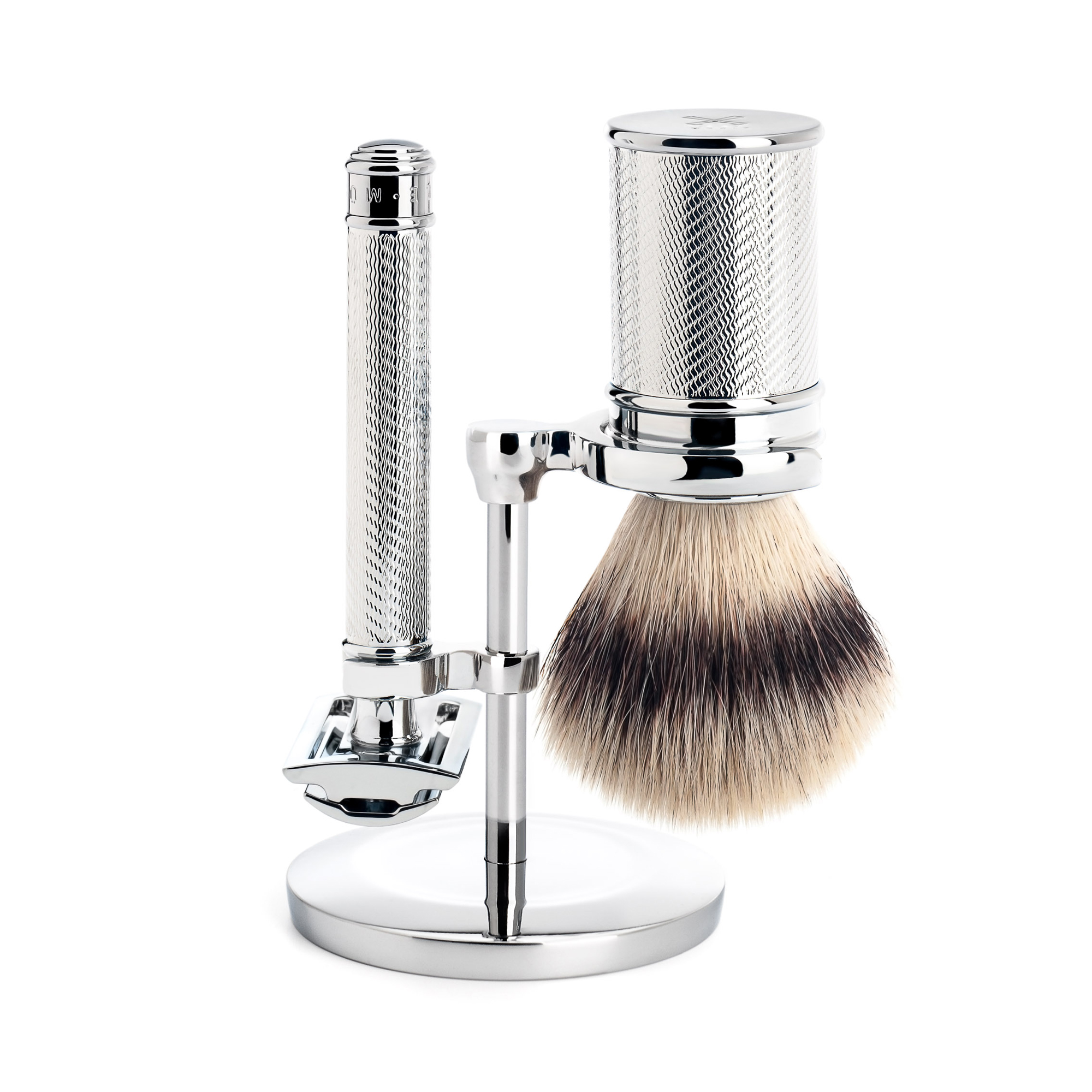 MÜHLE - Rasierset - TRADITIONAL - Silvertip Fibre® - Rasierhobel - geschlossener Kamm - Metall verchromt