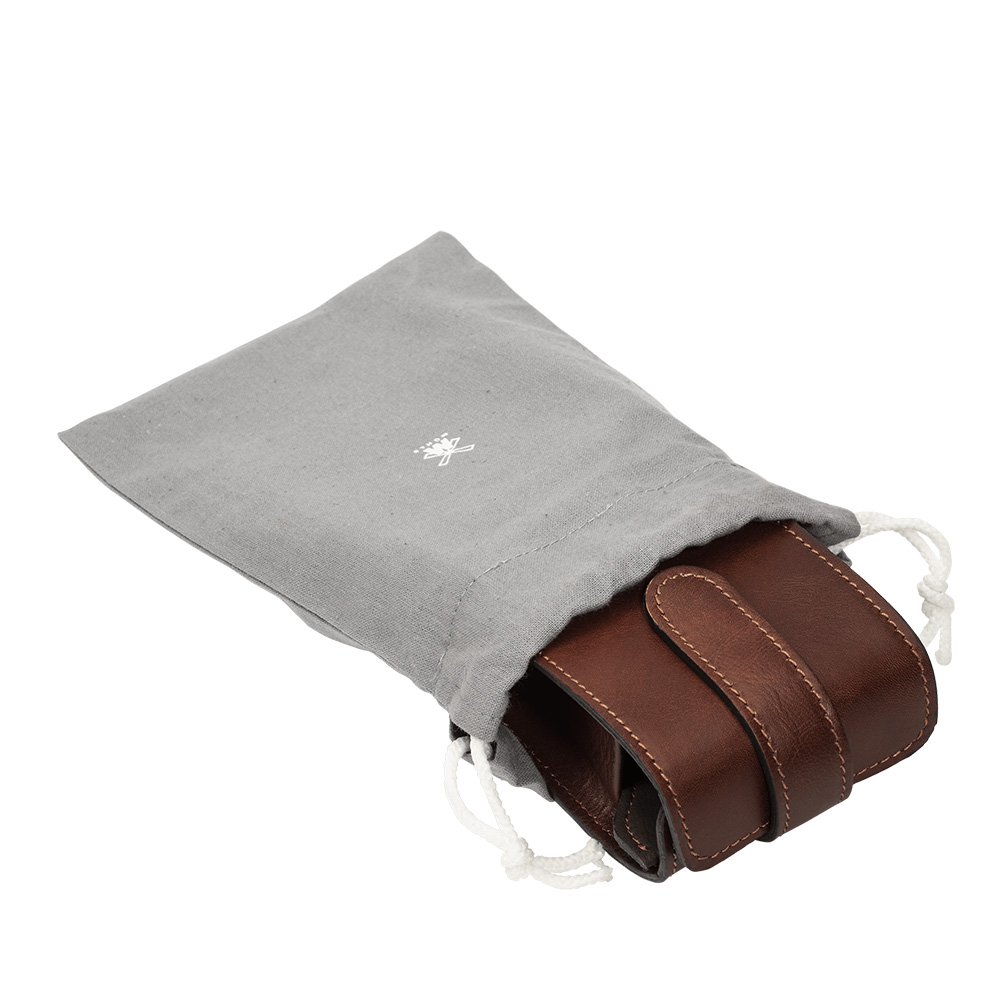 AMÜHLE - Leder-Etui für Rasierset - TRAVEL - braun (ohne Inhalt)