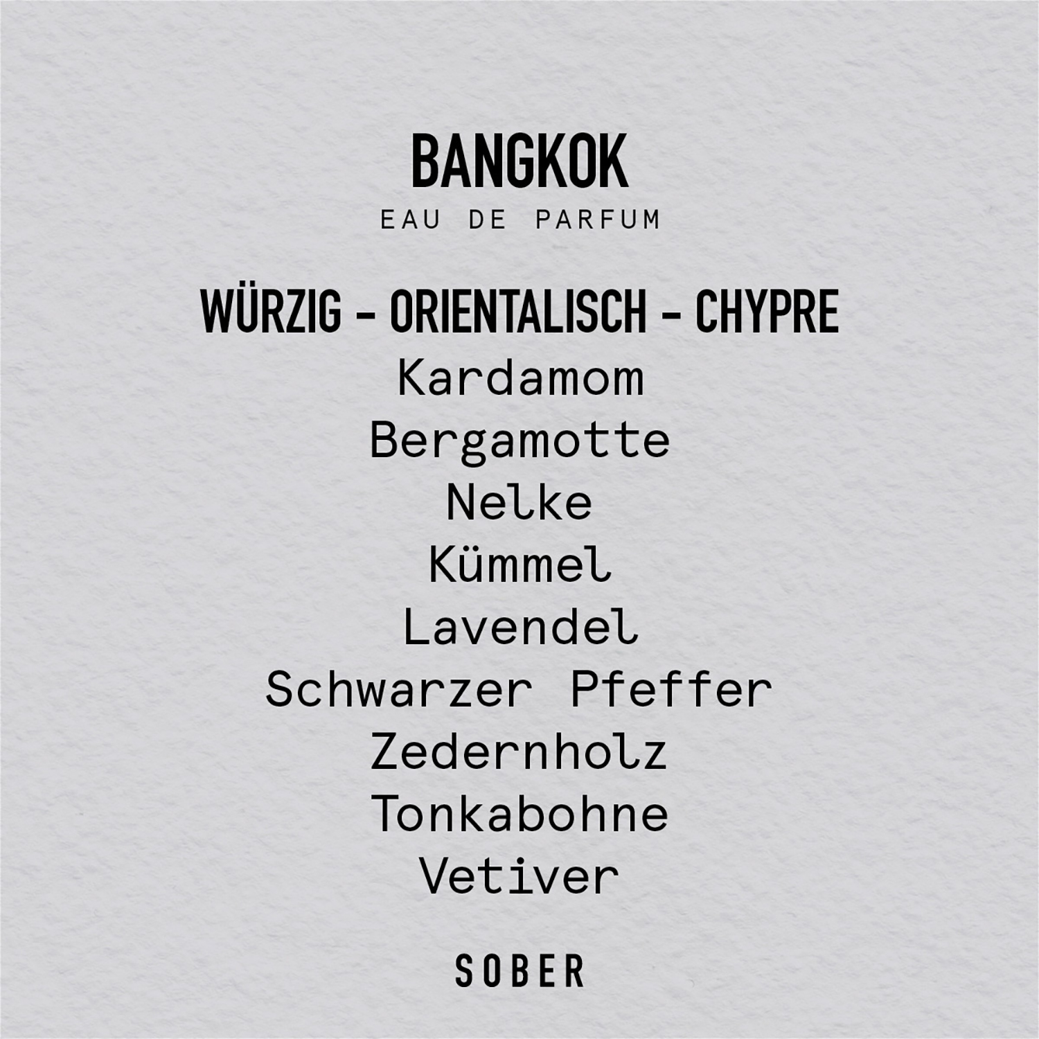 Sober - Eau de Parfum - BANGKOK