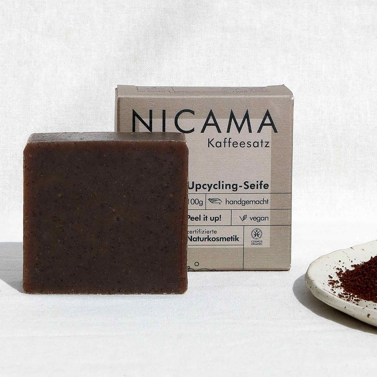 NICAMA - Upcyclingseife mit Peelingeffekt - Kaffeesatz