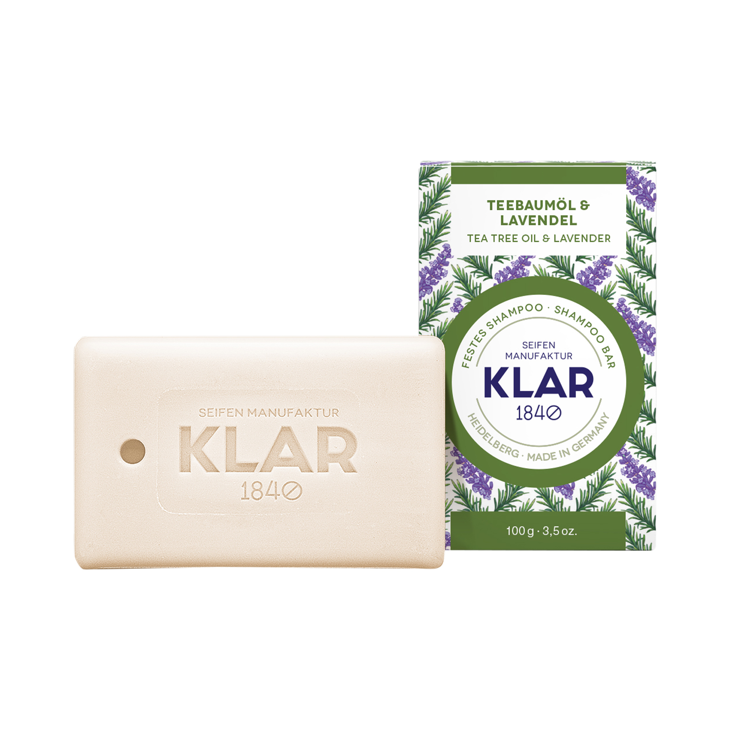Klar's - Festes Shampoo - Teebaumöl & Lavendel - gegen Schuppen