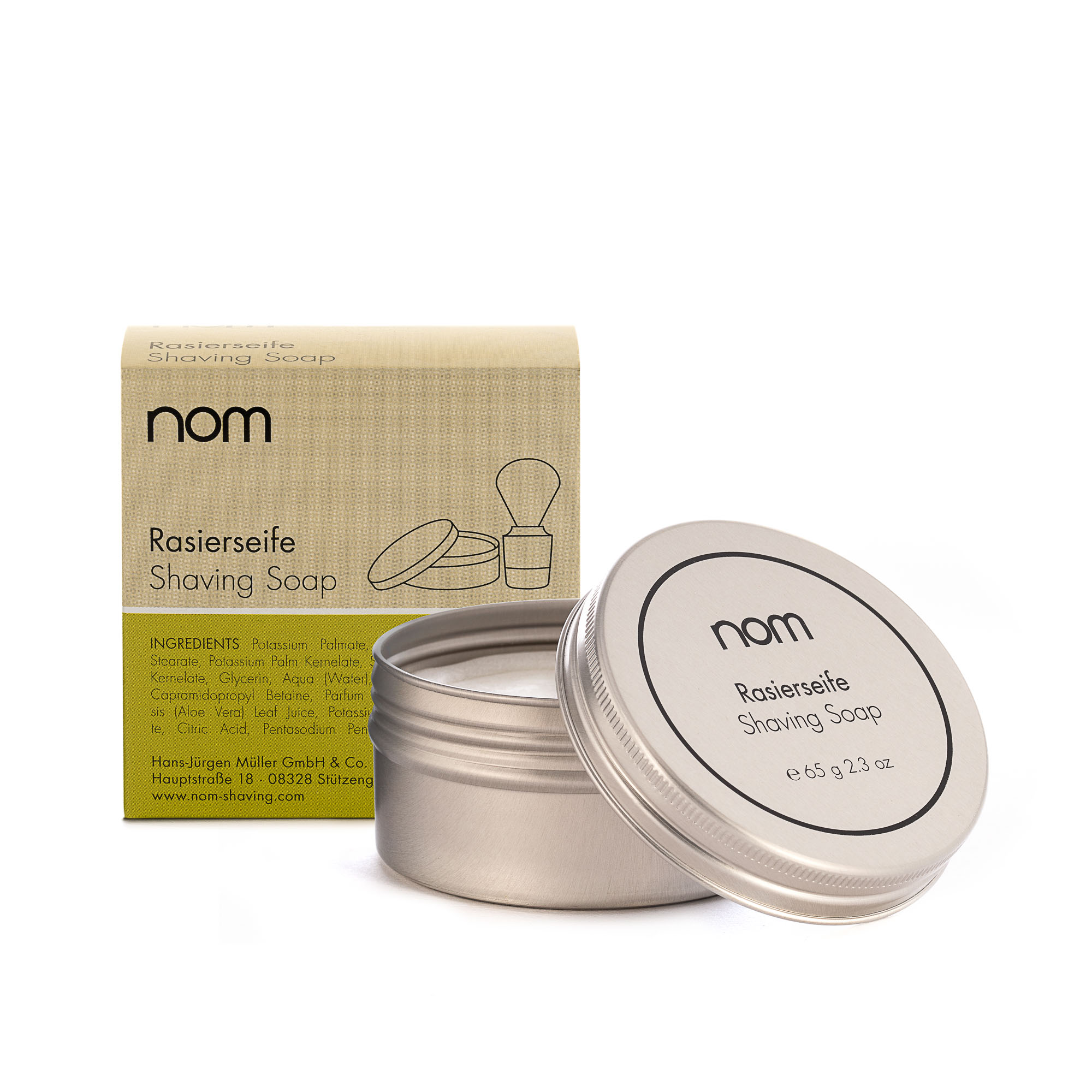 nom - Rasierseife - mit Aloe Vera im Tiegel