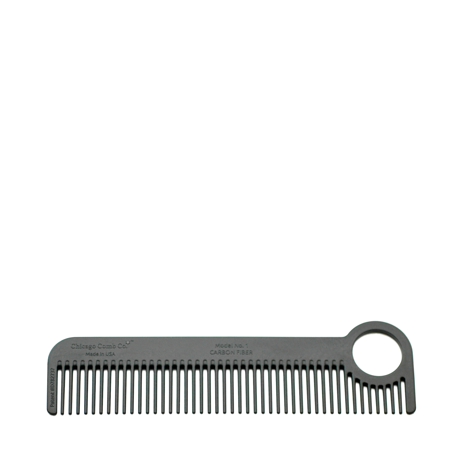 Chicago Comb - Model No. 1 - Carbon Fiber - Handgefertigter Kamm aus Kohlefasern