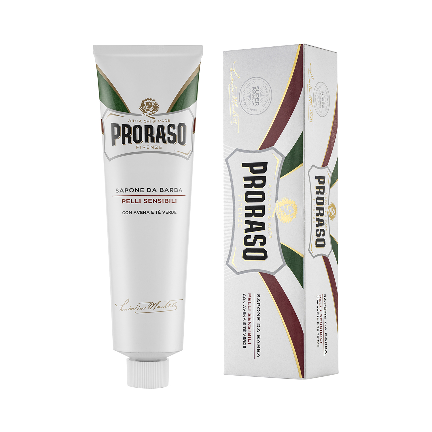 Proraso - Rasiercreme sensitive - mit Grünem Tee und Hafer - WHITE
