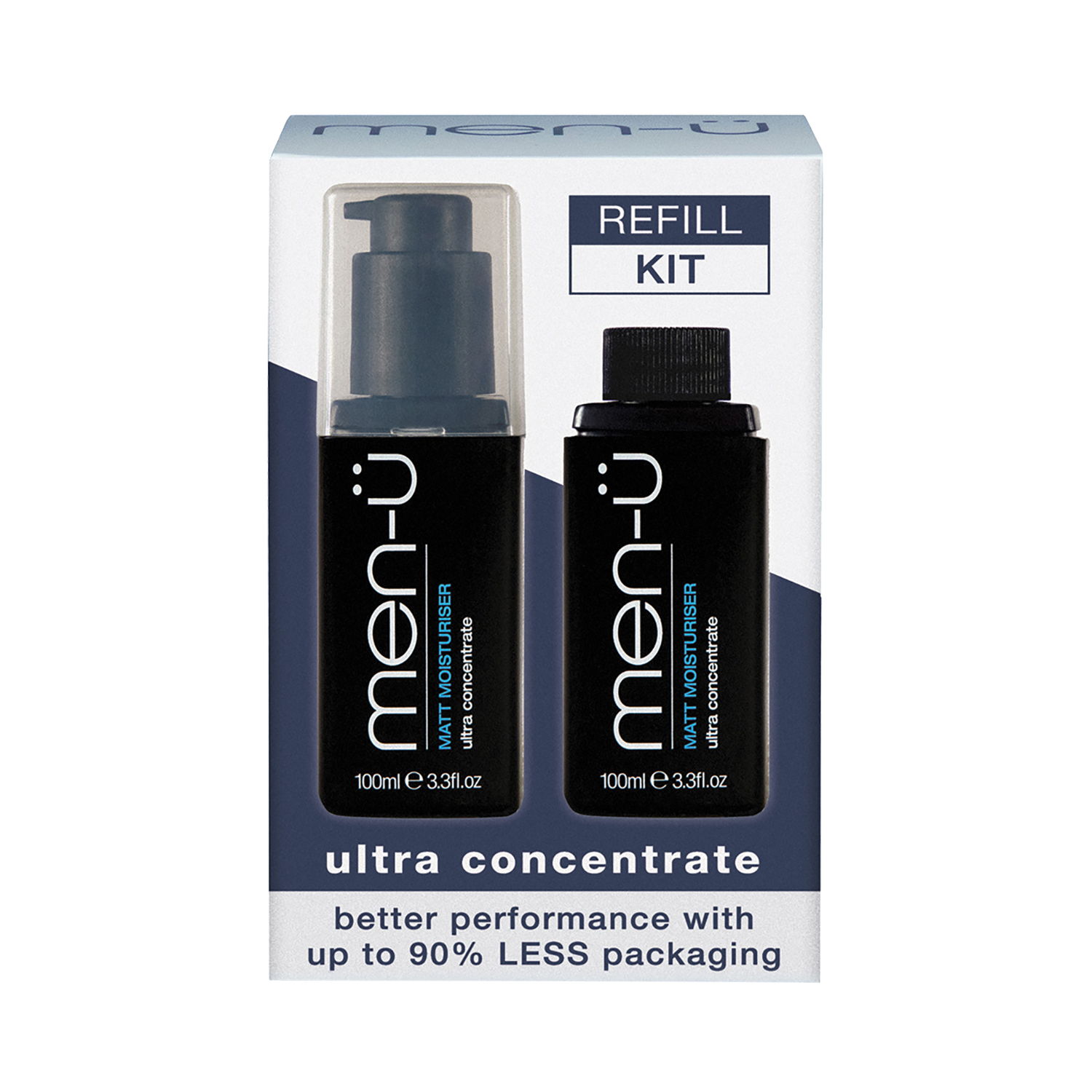 men-ü - Matt Moisturiser Refill Kit - Mattierende Feuchtigkeitscreme Starter- & Nachfüll-Set