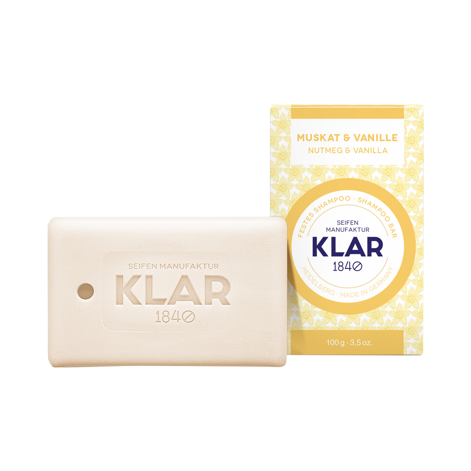 Klar's - Festes Shampoo - Muskat & Vanille - für normales Haar