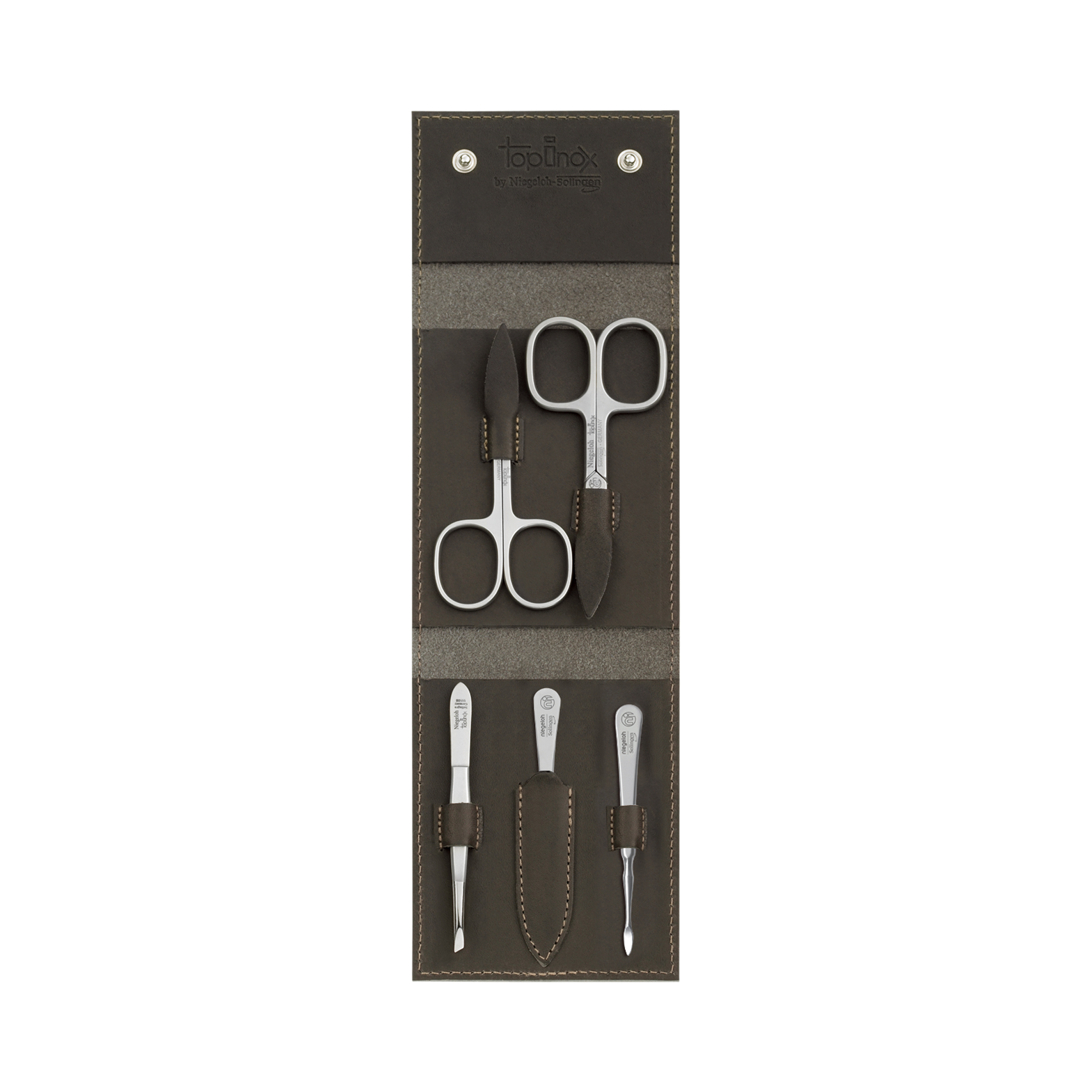 Niegeloh - Havanna M - 5-tlg. Maniküre-Set in hochwertigem Leder-Etui