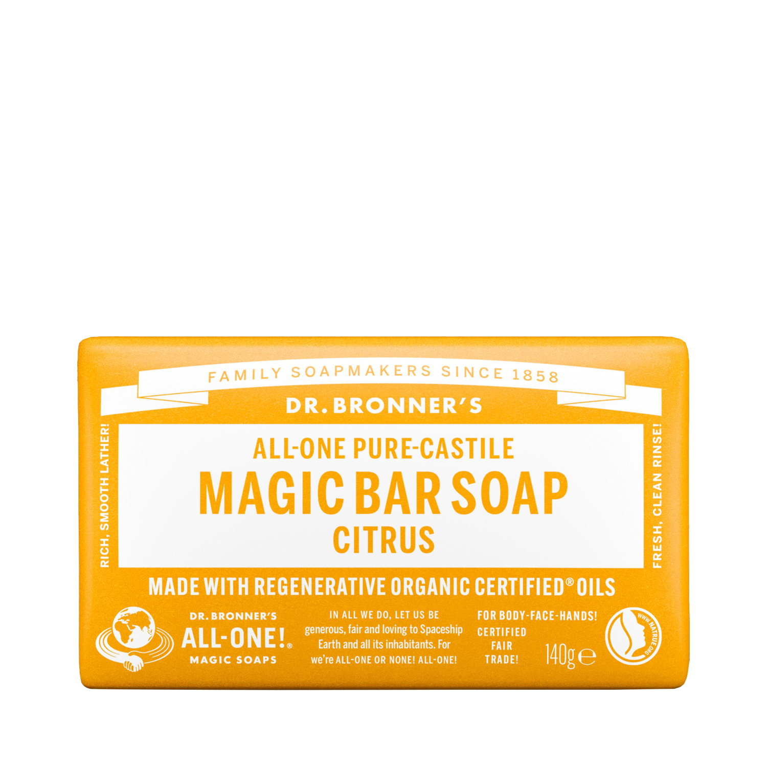 Dr. Bronner's - Bar Soap Zitrus Orange - Reine Naturseife